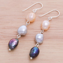 Load image into Gallery viewer, Sterling Silver Cultured Pearl Dangle Earrings From Thailand - Candy Pearl | NOVICA