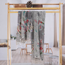 Load image into Gallery viewer, Paisley-Patterned Jacquard Wool Shawl - Morning Muse | NOVICA