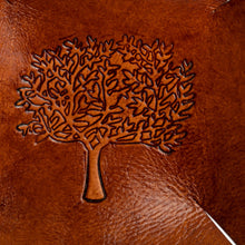 Load image into Gallery viewer, Squared Brown Hand Tooled Leather Catchall from Peru - Sienna Tree | NOVICA
