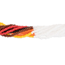 Load image into Gallery viewer, Earthy Hues Glass Beaded Torsade Necklace from Guatemala - Fire Harmony | NOVICA