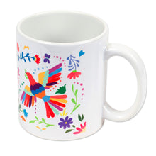 Load image into Gallery viewer, Artisan Crafted Otomi Birds and Flowers Motif Ceramic Mug - Otomi Morning | NOVICA