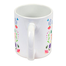 Load image into Gallery viewer, Artisan Crafted Otomi Birds and Flowers Motif Ceramic Mug - Otomi Morning | NOVICA