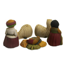 Load image into Gallery viewer, Andean Ceramic Nativity Set with Alpacas from Peru - Suri Nativity | NOVICA