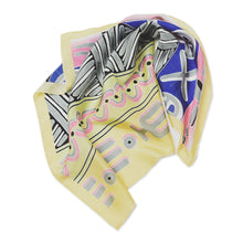 Load image into Gallery viewer, Printed Balinese Silk Bandana - Statistic | NOVICA