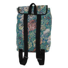 Load image into Gallery viewer, Leather and Cotton Floral-Motif Backpack - Garden of Beauty | NOVICA