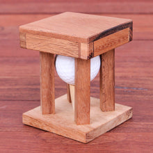 Load image into Gallery viewer, Raintree Wood and Golf Ball Puzzle - Golfing Off the Green | NOVICA