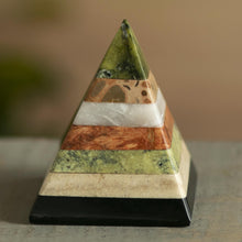 Load image into Gallery viewer, Layered Gemstone Pyramid Sculpture from Peru - Spirit Pyramid | NOVICA