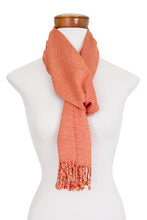 Load image into Gallery viewer, Guatemalan Hand Loomed Paprika and Yellow Colored Scarf - Paprika Spice | NOVICA