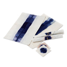 Load image into Gallery viewer, Hand Crafted Placemats and Coasters (Set for 4) - Indigo River | NOVICA