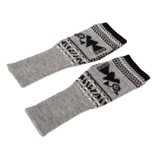 Load image into Gallery viewer, Soft Fingerless Mitts in 100% Baby Alpaca from Peru - Chancay Icons in Grey | NOVICA