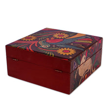 Load image into Gallery viewer, Sylvan-Themed Decoupage Pinewood Decorative Box from Mexico - Tonala Fauna | NOVICA
