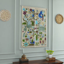 Load image into Gallery viewer, Chain-Stitched Wool and Cotton Wall Hanging - Together Again | NOVICA