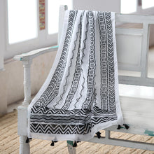 Load image into Gallery viewer, Geometric Block-Printed Cotton Shawl - Creative Path | NOVICA