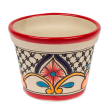 Load image into Gallery viewer, Talavera-Style Ceramic Flower Pot (4.7 Inch Diameter) - Colorful Mercado | NOVICA