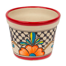 Load image into Gallery viewer, Talavera-Style Ceramic Flower Pot (4.7 Inch Diameter) - Colorful Mercado | NOVICA