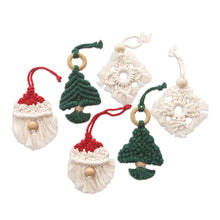 Load image into Gallery viewer, Handmade Cotton and Bamboo Holiday Ornaments (Set of 6) - Christmas Celebration | NOVICA