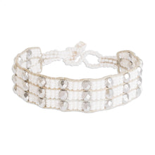 Load image into Gallery viewer, Handmade White Beaded Bracelet - Kinship in White and Silver | NOVICA