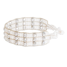 Load image into Gallery viewer, Handmade White Beaded Bracelet - Kinship in White and Silver | NOVICA