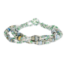 Load image into Gallery viewer, Beaded Bracelet with Recycled Paper - Bonds of Friendship in Mint | NOVICA