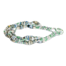Load image into Gallery viewer, Beaded Bracelet with Recycled Paper - Bonds of Friendship in Mint | NOVICA