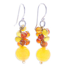 Load image into Gallery viewer, Quartz and Carnelian Dangle Earrings - Apricot Candy | NOVICA
