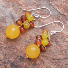 Load image into Gallery viewer, Quartz and Carnelian Dangle Earrings - Apricot Candy | NOVICA
