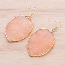 Load image into Gallery viewer, Gold-Plated Bougainvillea Petal Dangle Earrings - Bougainvillea Love | NOVICA