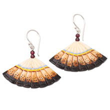 Load image into Gallery viewer, Sterling Silver and Amethyst Dangle Earrings - Goddess Fan | NOVICA