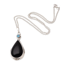 Load image into Gallery viewer, Sterling Silver and Blue Topaz Pendant Necklace - Heartbroken Tears | NOVICA