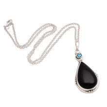 Load image into Gallery viewer, Sterling Silver and Blue Topaz Pendant Necklace - Heartbroken Tears | NOVICA