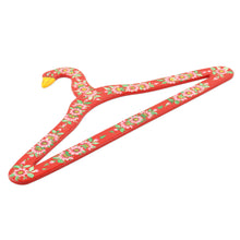 Load image into Gallery viewer, Hand-Painted Floral-Motif Wood Hangers (Pair) - Beauty of Kashmir in Red | NOVICA
