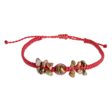 Load image into Gallery viewer, Handmade Tiger's Eye and Unakite Bracelet - Tiger Forest | NOVICA