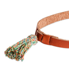 Load image into Gallery viewer, Handcrafted Leather Mask and Eyeglass Lanyard - Practical Beauty | NOVICA