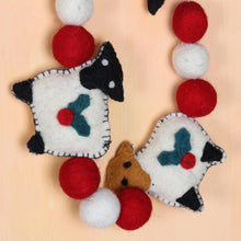 Load image into Gallery viewer, Wool Sheep-Motif Christmas Tree Garland - Fluffy Friends | NOVICA