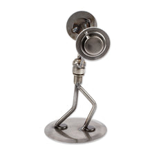 Load image into Gallery viewer, Weightlifter Recycled Metal Sculpture - Strength | NOVICA