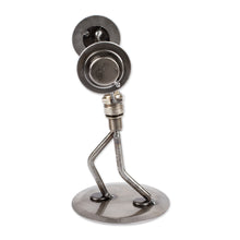Load image into Gallery viewer, Weightlifter Recycled Metal Sculpture - Strength | NOVICA