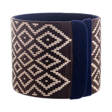 Load image into Gallery viewer, Wide Natural Fiber Cuff Bracelet - Deep Meditation | NOVICA