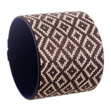 Load image into Gallery viewer, Wide Natural Fiber Cuff Bracelet - Deep Meditation | NOVICA
