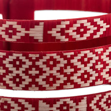 Load image into Gallery viewer, Red and Ivory Cuff Bracelet - Bonfire Blaze | NOVICA