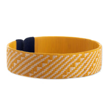 Load image into Gallery viewer, Bright Yellow Handwoven Cuff Bracelet - Comet of Light | NOVICA