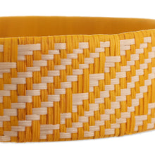 Load image into Gallery viewer, Bright Yellow Handwoven Cuff Bracelet - Comet of Light | NOVICA