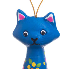 Load image into Gallery viewer, Hand Painted Cat Ornaments (Set of 3) - Christmas Cats | NOVICA