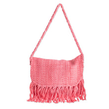 Load image into Gallery viewer, Handwoven Eco Friendly Pink Shoulder Bag from Costa Rica - Cartago Pink | NOVICA