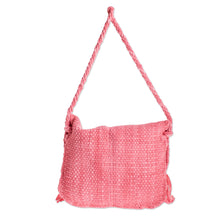 Load image into Gallery viewer, Handwoven Eco Friendly Pink Shoulder Bag from Costa Rica - Cartago Pink | NOVICA