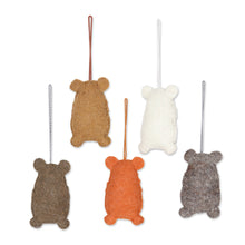 Load image into Gallery viewer, Wool Felt Bear Ornaments (Set of 5) - Bearing Gifts | NOVICA