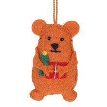 Load image into Gallery viewer, Wool Felt Bear Ornaments (Set of 5) - Bearing Gifts | NOVICA