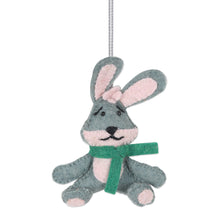 Load image into Gallery viewer, Assorted Felt Bunny Ornaments (Set of 5) - Bunny Greetings | NOVICA