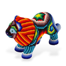 Load image into Gallery viewer, Papier Mache and Huichol Glass Bead Lion From Guadalajara - Jalisco Lion | NOVICA