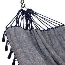 Load image into Gallery viewer, Handwoven Blue Cotton hammock (Single) - Among the Clouds | NOVICA