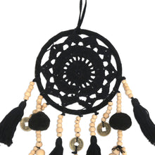 Load image into Gallery viewer, Hand-Crocheted Black Cotton Wall Hanging - Under Wing | NOVICA